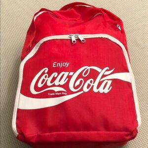 Coca Cola Red & White Logo Backpack Vintage Classic Lightweight Nylon  #1229
